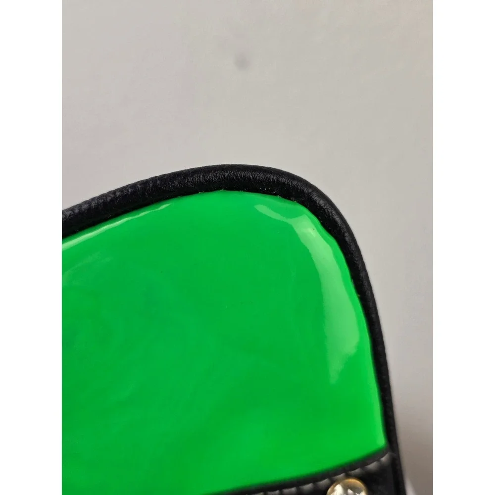 ALFA BAG Neon Green Rhinestone Studded Patent PU Leather Pouch NC461 GRN